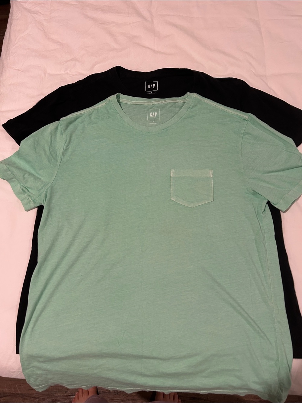 GAP Men’s Short-Sleeve Crew Pocket T-Shirt - Mint Green & Black(M)